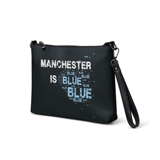 Manchester Is Blue Crossbody Bag City Football Black Unisex Premium Faux Leather Crossbody Bag