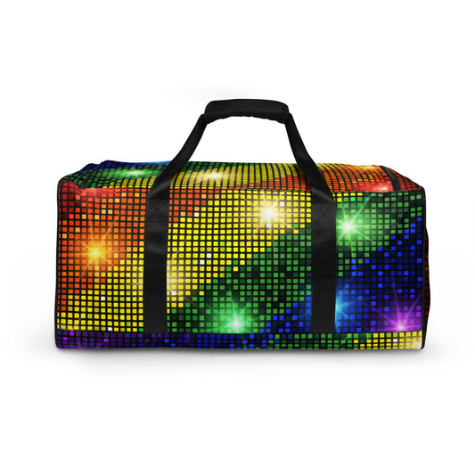 Rainbow Duffle Bag Multicoloured Bag All-Over Print Sparkling Unisex Duffle Bag