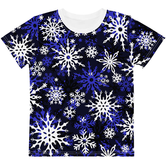 Toddlers Christmas TShirt Snowflake Festive Oversized All-Over Print Unisex Kids T-Shirt