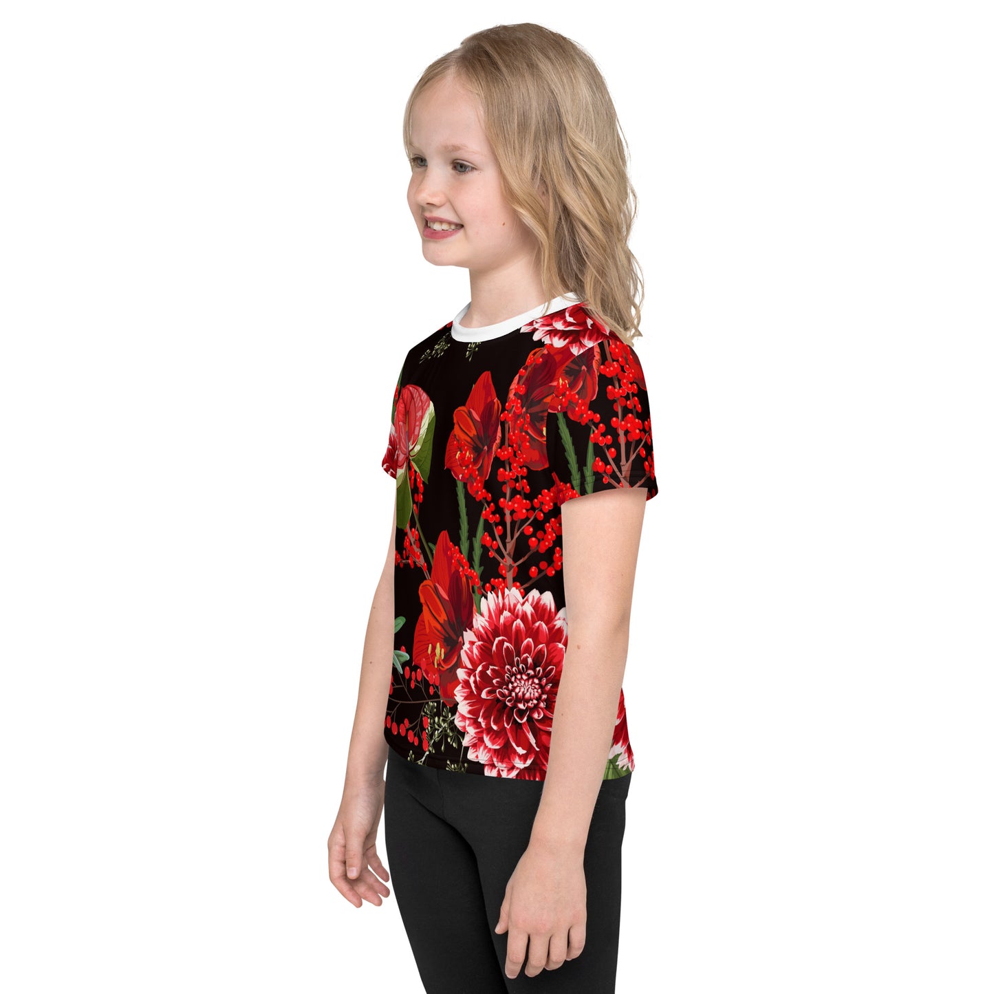 Toddlers Floral TShirt Floral Oversized All-Over Print Unisex Kids T-Shirt