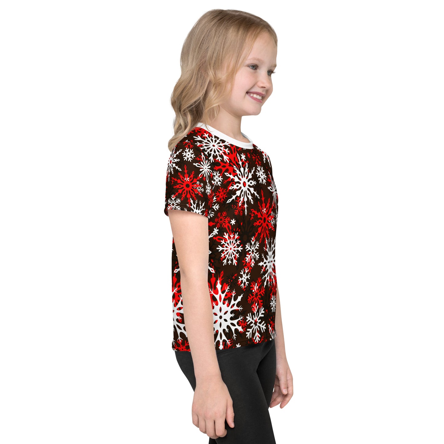 Toddlers Christmas TShirt Snowflake Festive Oversized All-Over Print Unisex Kids T-Shirt