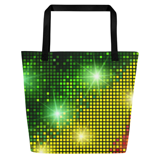 Women's Multicoloured Sparkling Jewel All-Over Print Large Tote Bag