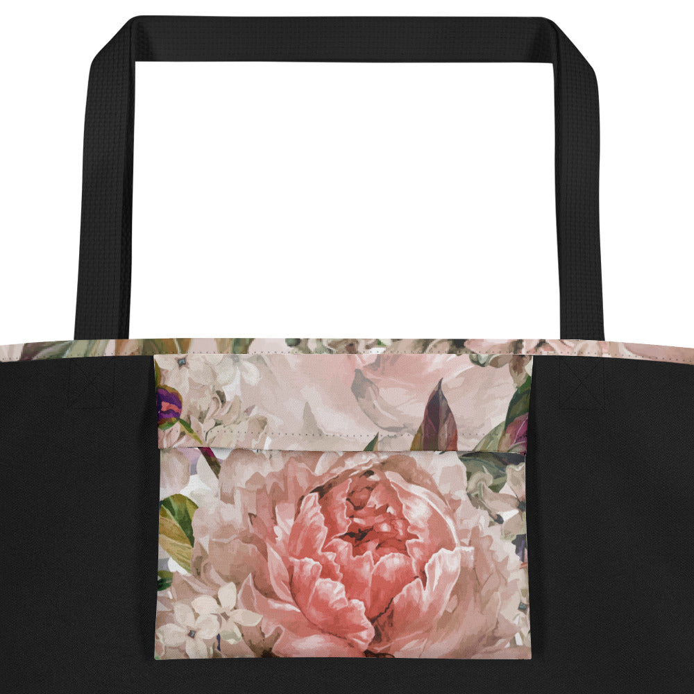 Floral All-Over Print Large Tote Bag