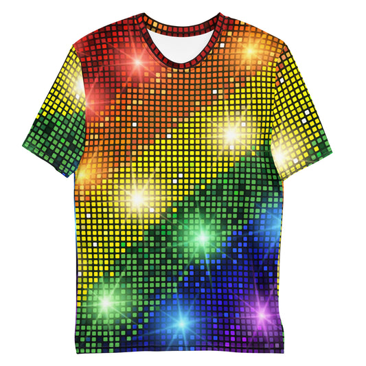 Rainbow TShirt Multicoloured Shirt All-Over Print Sparkling Mens T-Shirt