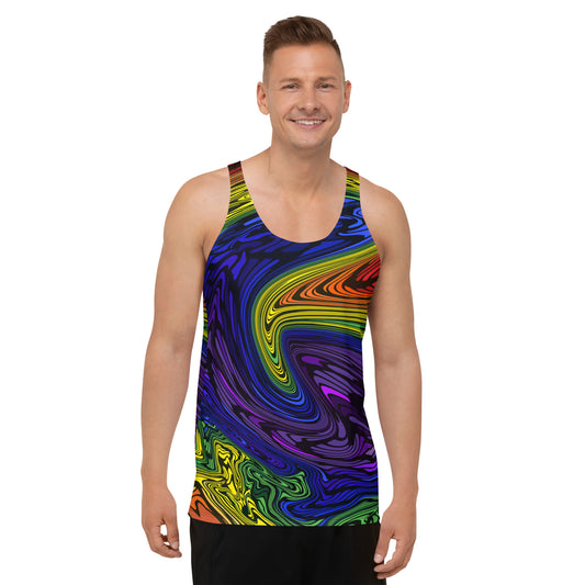 Tank Top Abstract Psychedelic Rainbow All Over Print Mens Tank Top