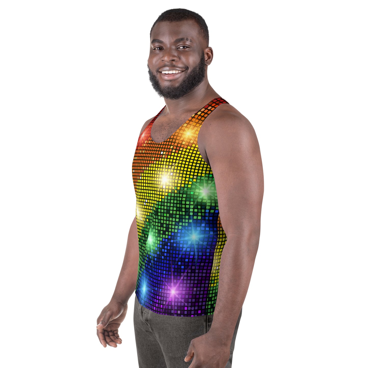 Gay Pride Rainbow Tank Top Vest Multicoloured All-Over Print Sparkling Men's Tank Top