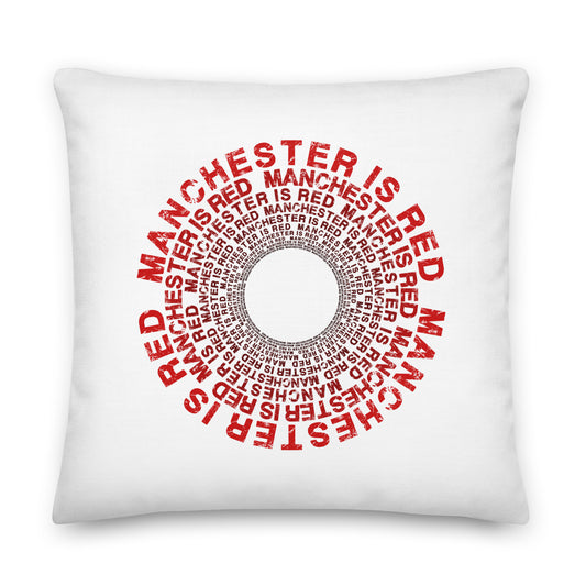 Manchester Is Red Cushion United Football Pillow Premium Funny Utd Slogan Throw Cushion