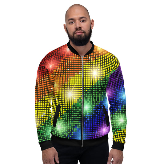 Rainbow Flag Bomber Jacket All Over Print Sparkling Unisex Jacket