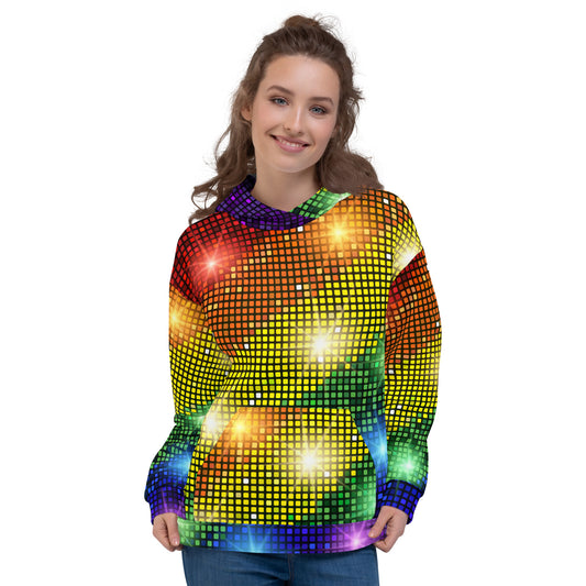 Rainbow Hoodie Multicoloured All-Over Print Sparkling Unisex Hoodie