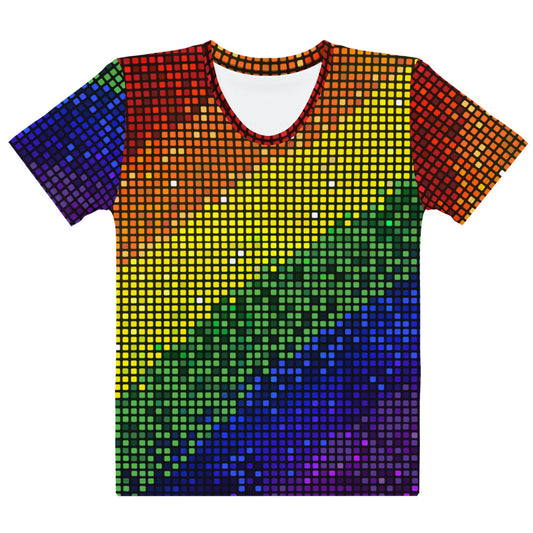 Rainbow TShirt Multicoloured Shirt All-Over Print Womens T-Shirt