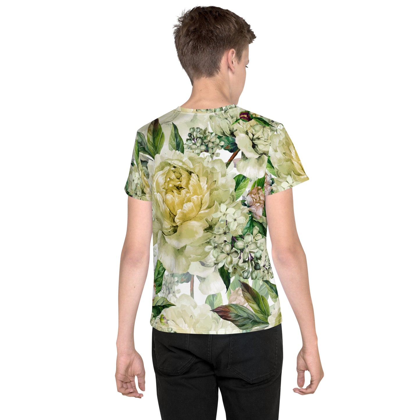 Floral Kid's T-Shirt All-Over Print Youth Crew-Neck T-Shirt