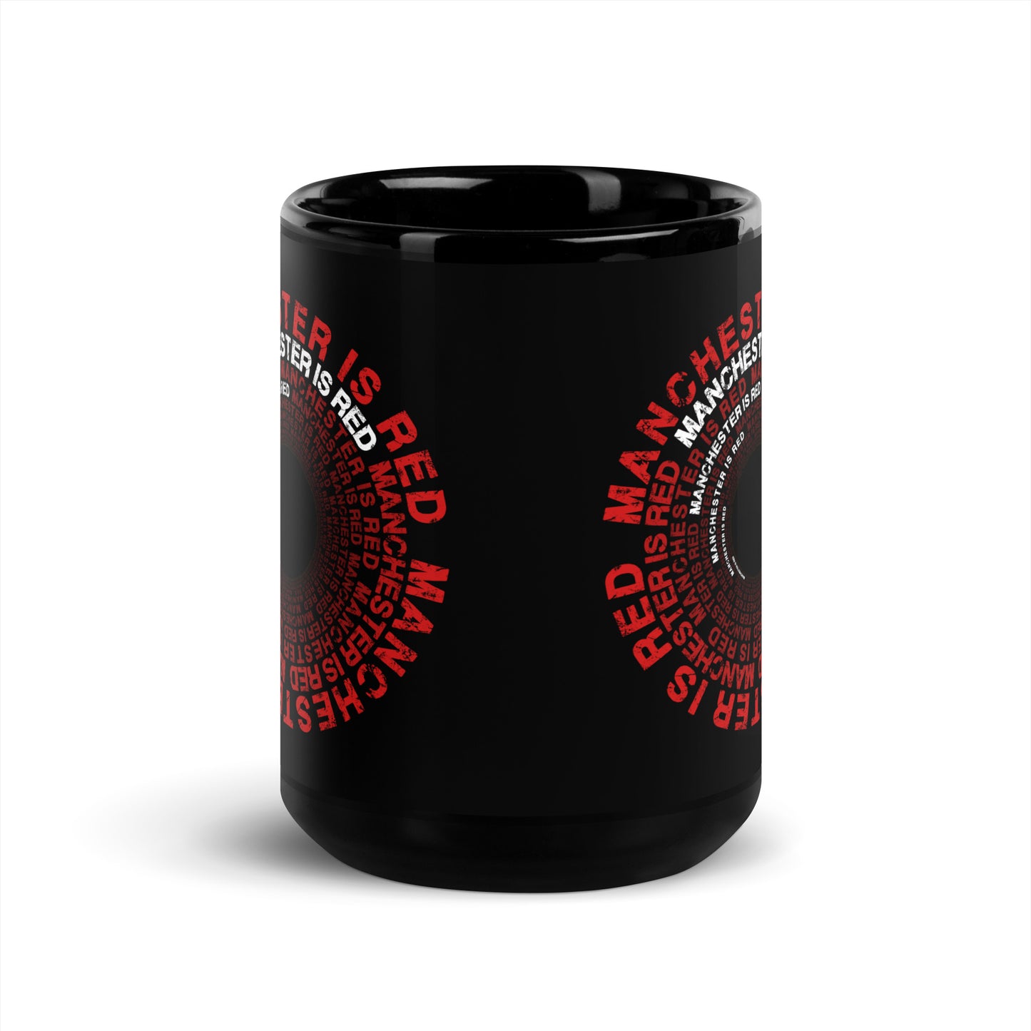 Manchester Is Red Mug United Football Cup Funny Utd Slogan Glossy Black Mug