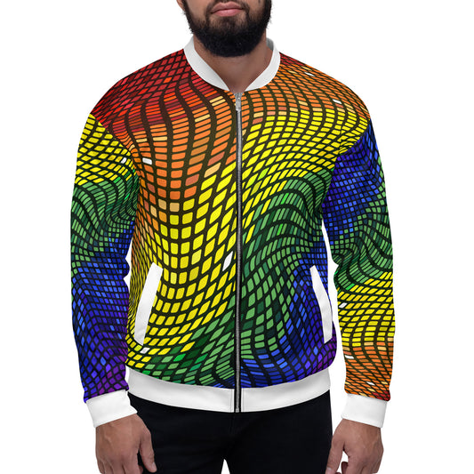 Rainbow Bomber Jacket Tiled Rainbow All-Over Print Unisex Jacket