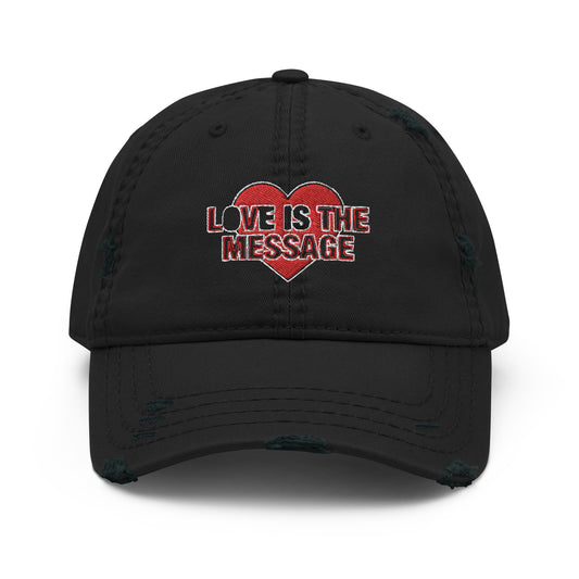 Love Is The Message Baseball Cap Distressed Dad Hat Unisex Cotton Baseball Cap