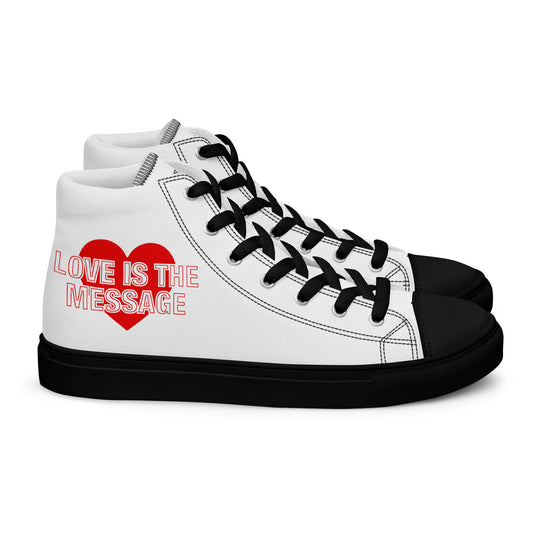 Love Is The Message High Top Trainers Men's Hi Top Canvas Sneakers