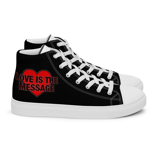 Love Is The Message High Top Trainers Men's Hi Top Canvas Sneakers