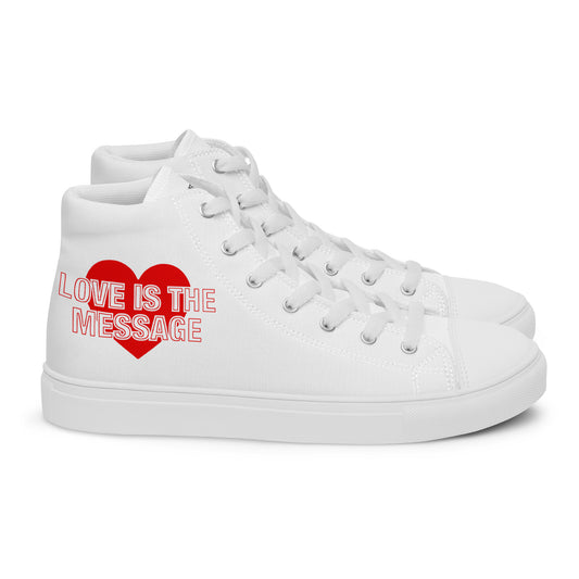 Love Is The Message High Top Trainers Just Love Men’s Hi Top Canvas Shoes