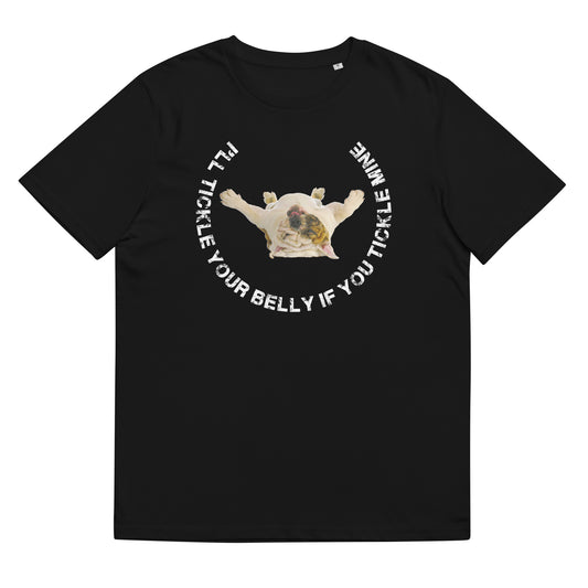 British Bulldog TShirt Dog Laying On Its Back Funny Caption Unisex Organic Cotton T-Shirt