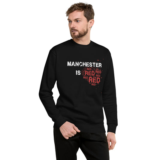 manchester is red sweatshirt. manchester united football sweatshirt