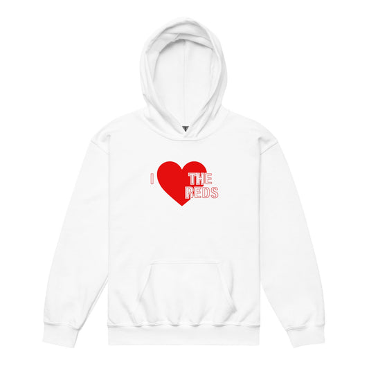 Liverpool Hoodie I Love The Reds Hoodie Children's Unisex Youth Heavy Cotton Blend Hoodie