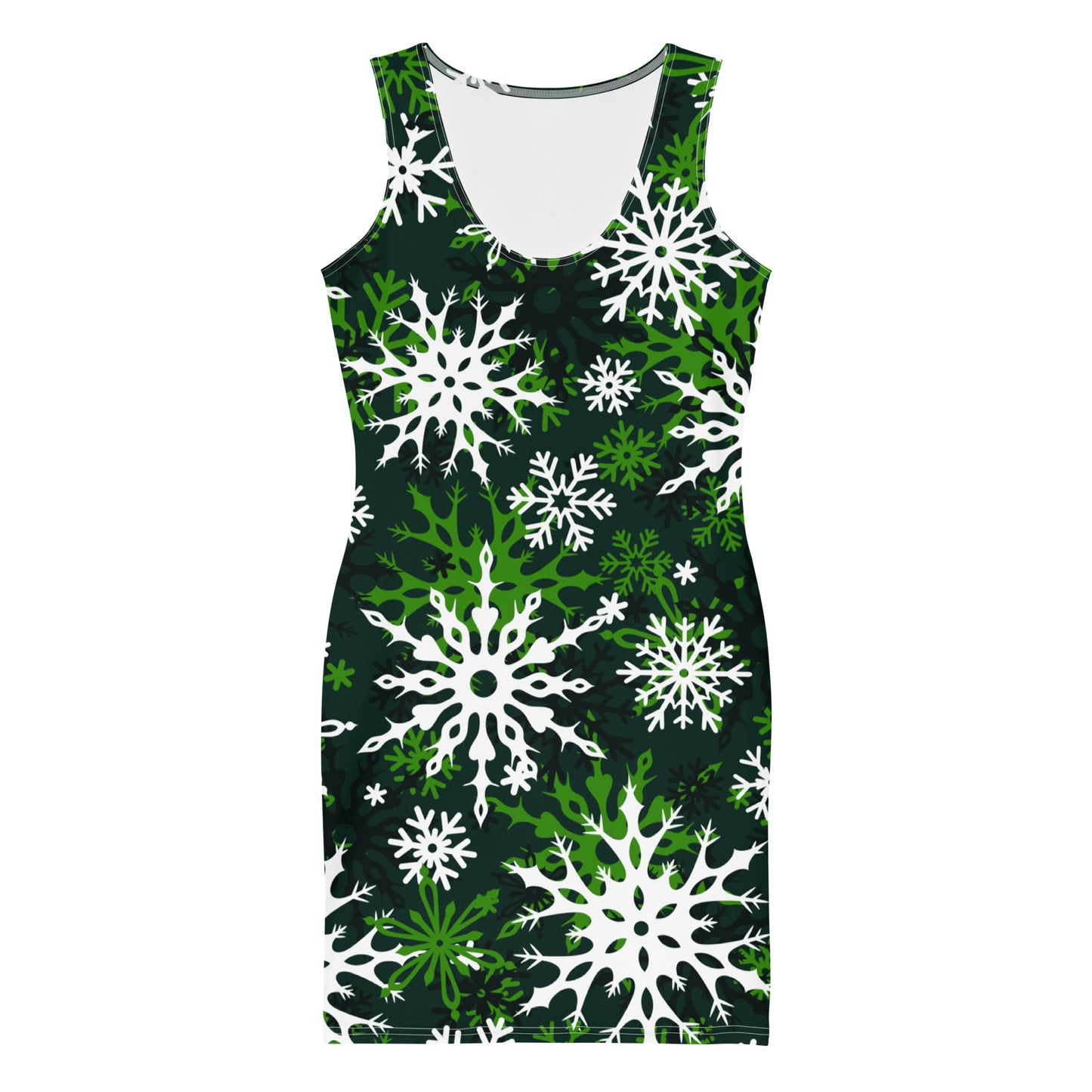 Christmas Party Dress Snowflake All-Over Oversized Print Bodycon Dress
