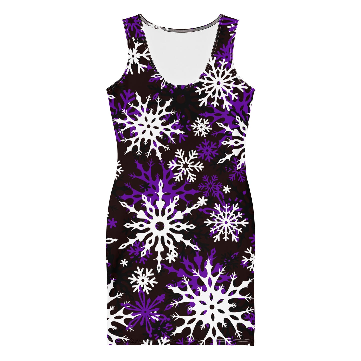 Christmas Party Dress Snowflake All-Over Oversized Print Bodycon Dress