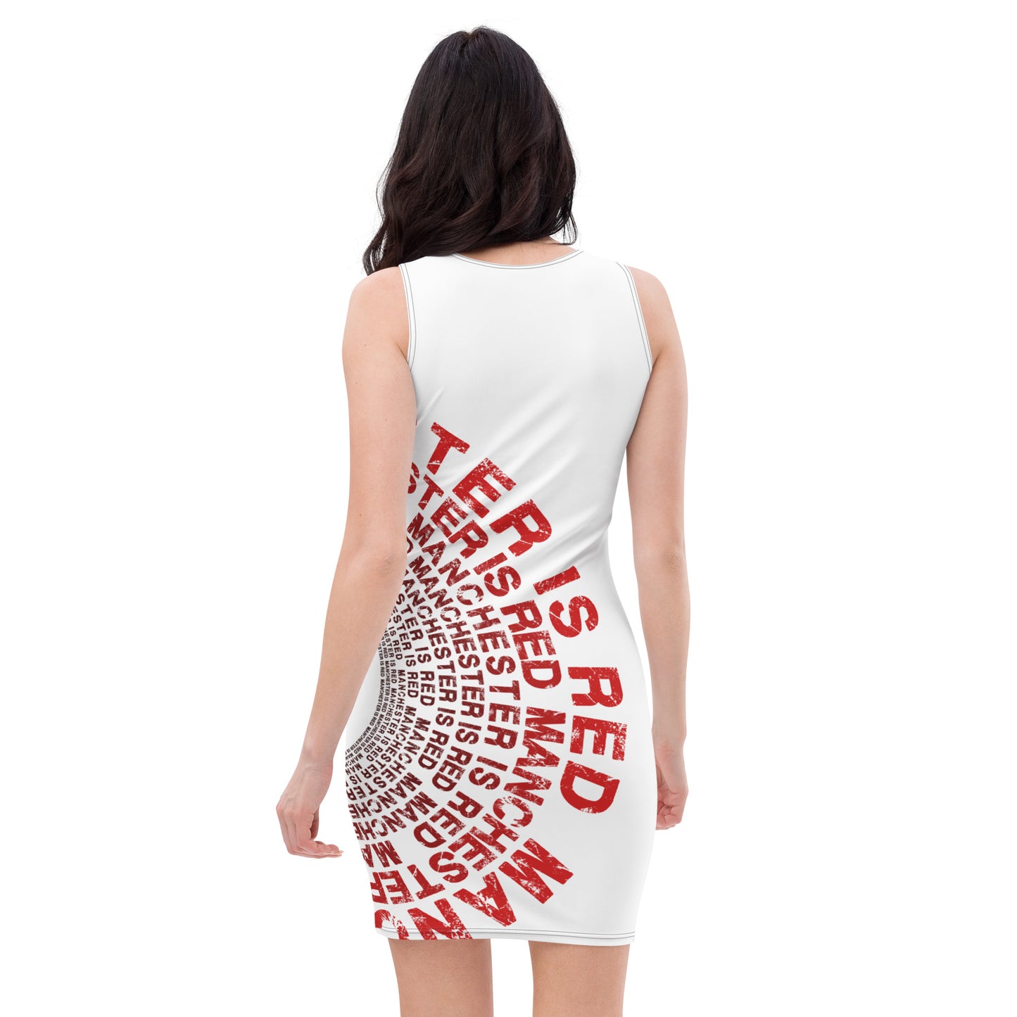 Manchester Is Red Dress United Football Dress Funny Utd Slogan White Bodycon Dress