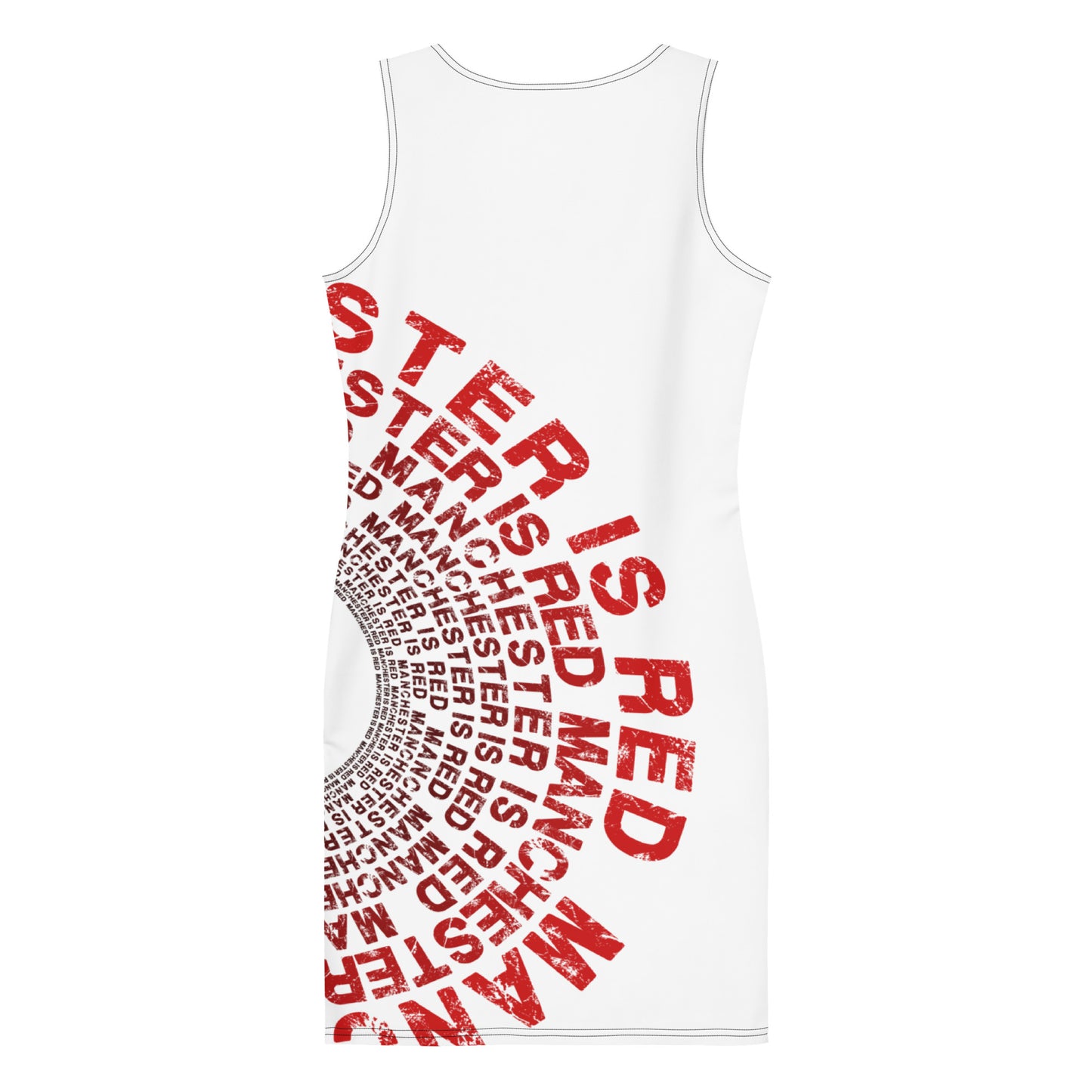Manchester Is Red Dress United Football Dress Funny Utd Slogan White Bodycon Dress
