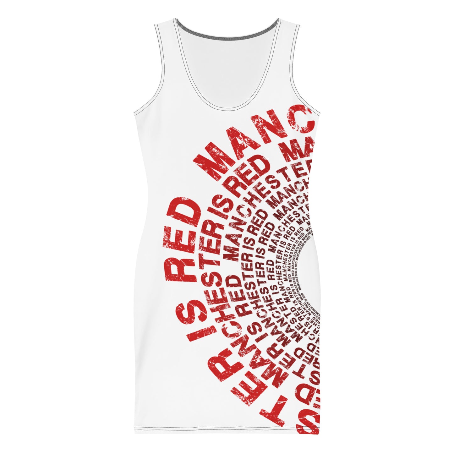 Manchester Is Red Dress United Football Dress Funny Utd Slogan White Bodycon Dress