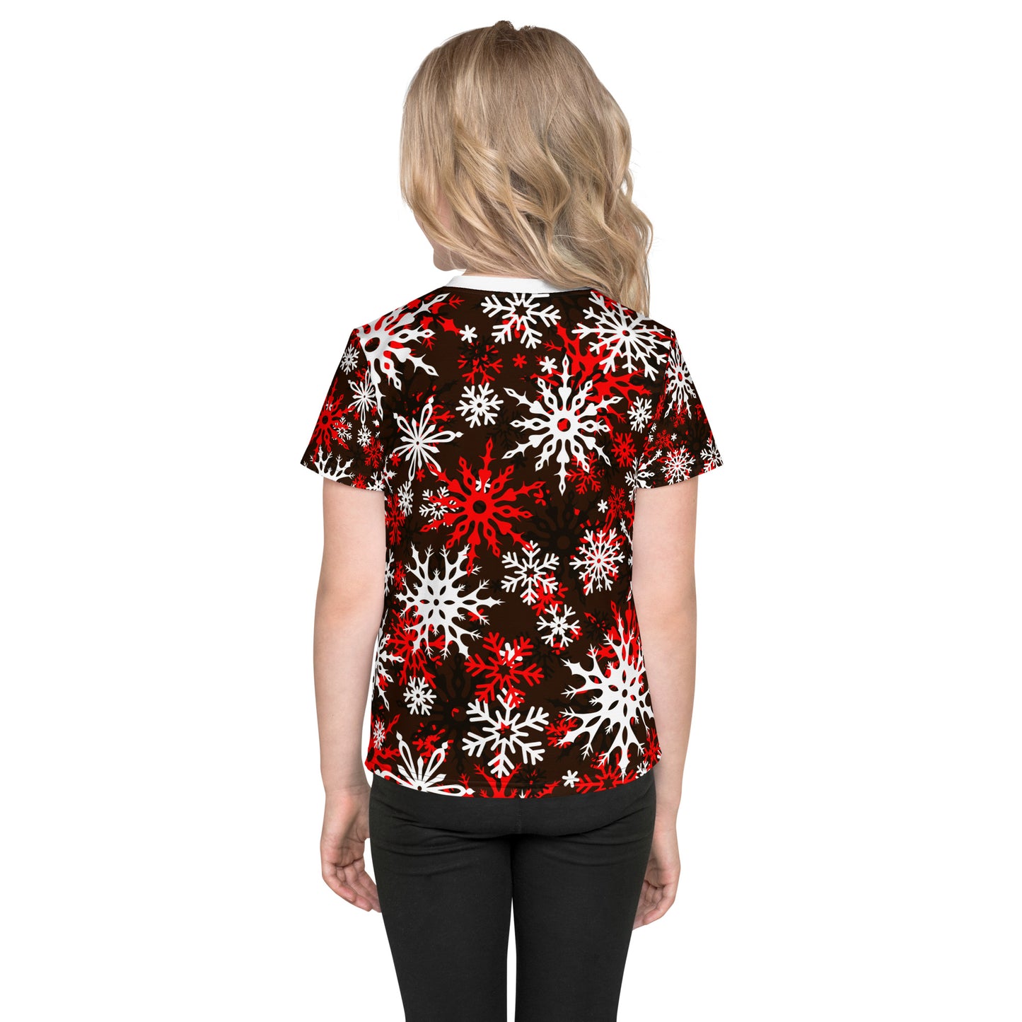 Toddlers Christmas TShirt Snowflake Festive Oversized All-Over Print Unisex Kids T-Shirt