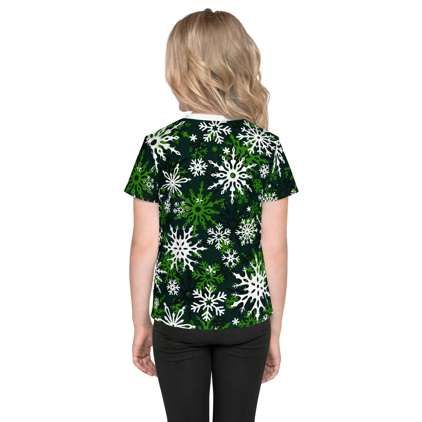 Toddlers Christmas TShirt Snowflake Festive Oversized All-Over Print Unisex Kids T-Shirt