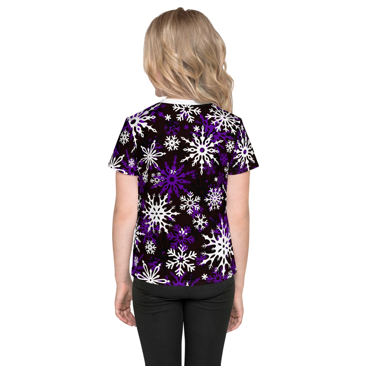 Toddlers Christmas TShirt Snowflake Festive Oversized All-Over Print Unisex Kids T-Shirt