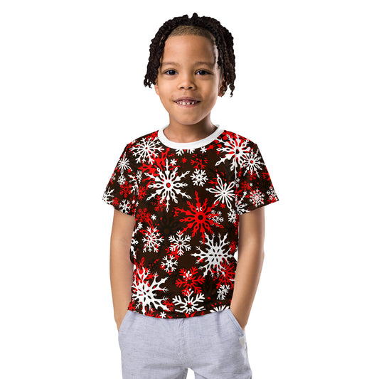 Toddlers Christmas TShirt Snowflake Festive Oversized All-Over Print Unisex Kids T-Shirt