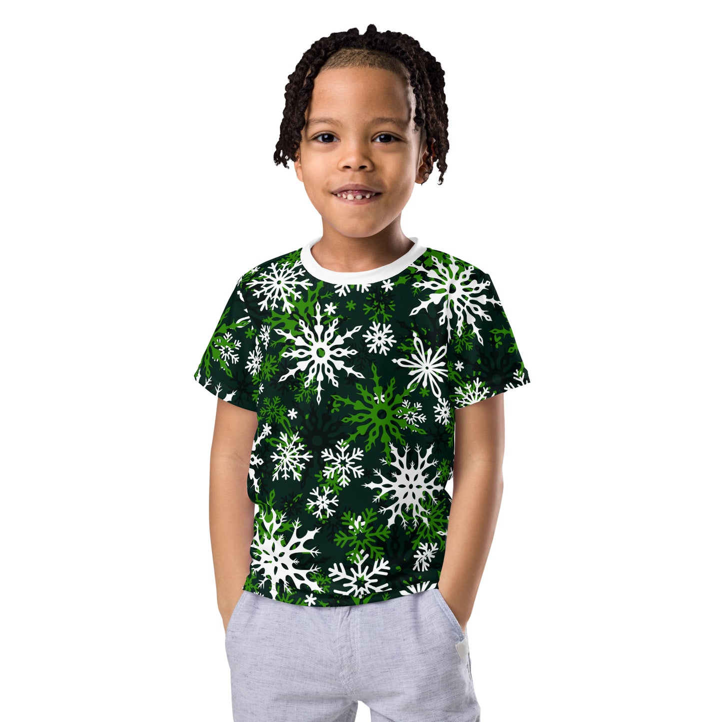 Toddlers Christmas TShirt Snowflake Festive Oversized All-Over Print Unisex Kids T-Shirt