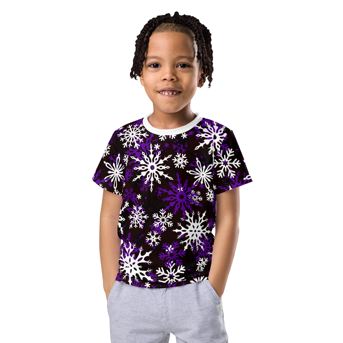 Toddlers Christmas TShirt Snowflake Festive Oversized All-Over Print Unisex Kids T-Shirt
