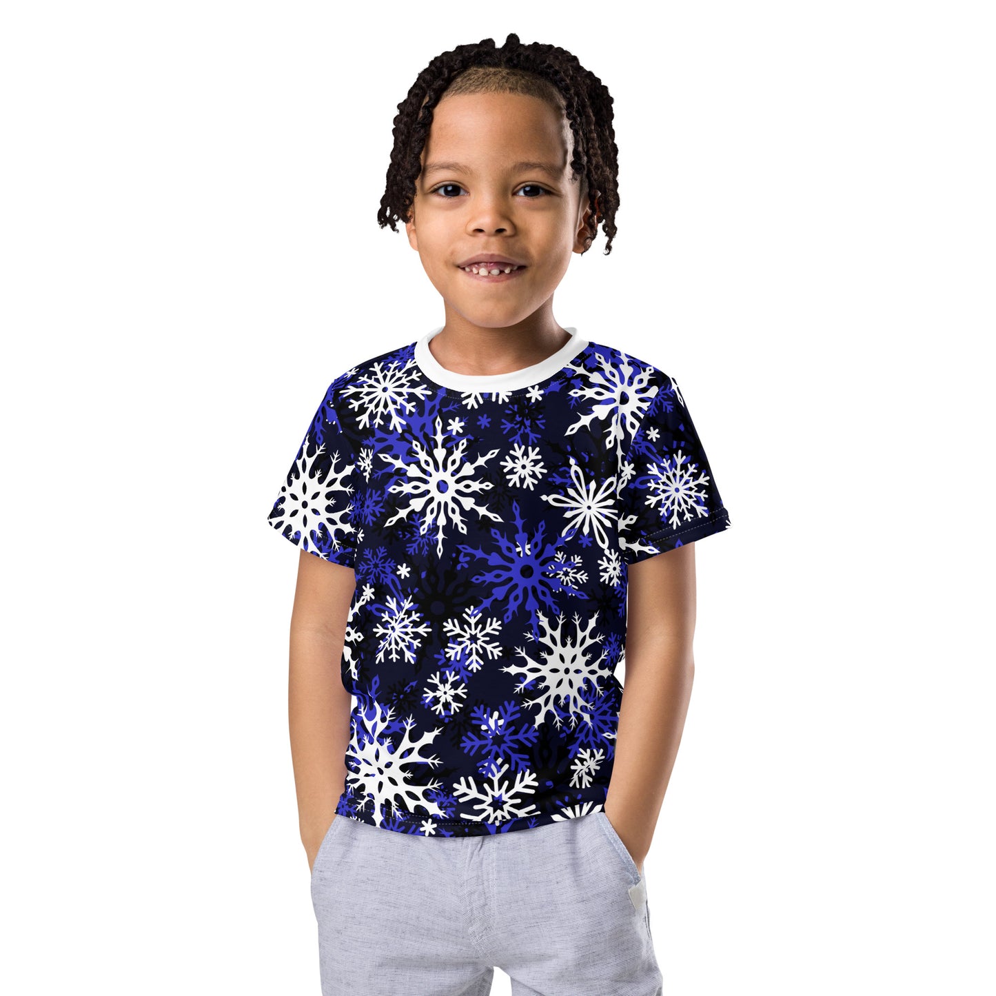 Toddlers Christmas TShirt Snowflake Festive Oversized All-Over Print Unisex Kids T-Shirt