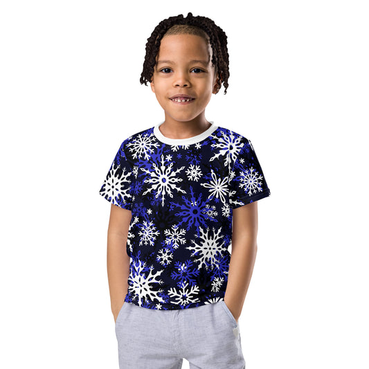 Toddlers Christmas TShirt Snowflake Festive Oversized All-Over Print Unisex Kids T-Shirt