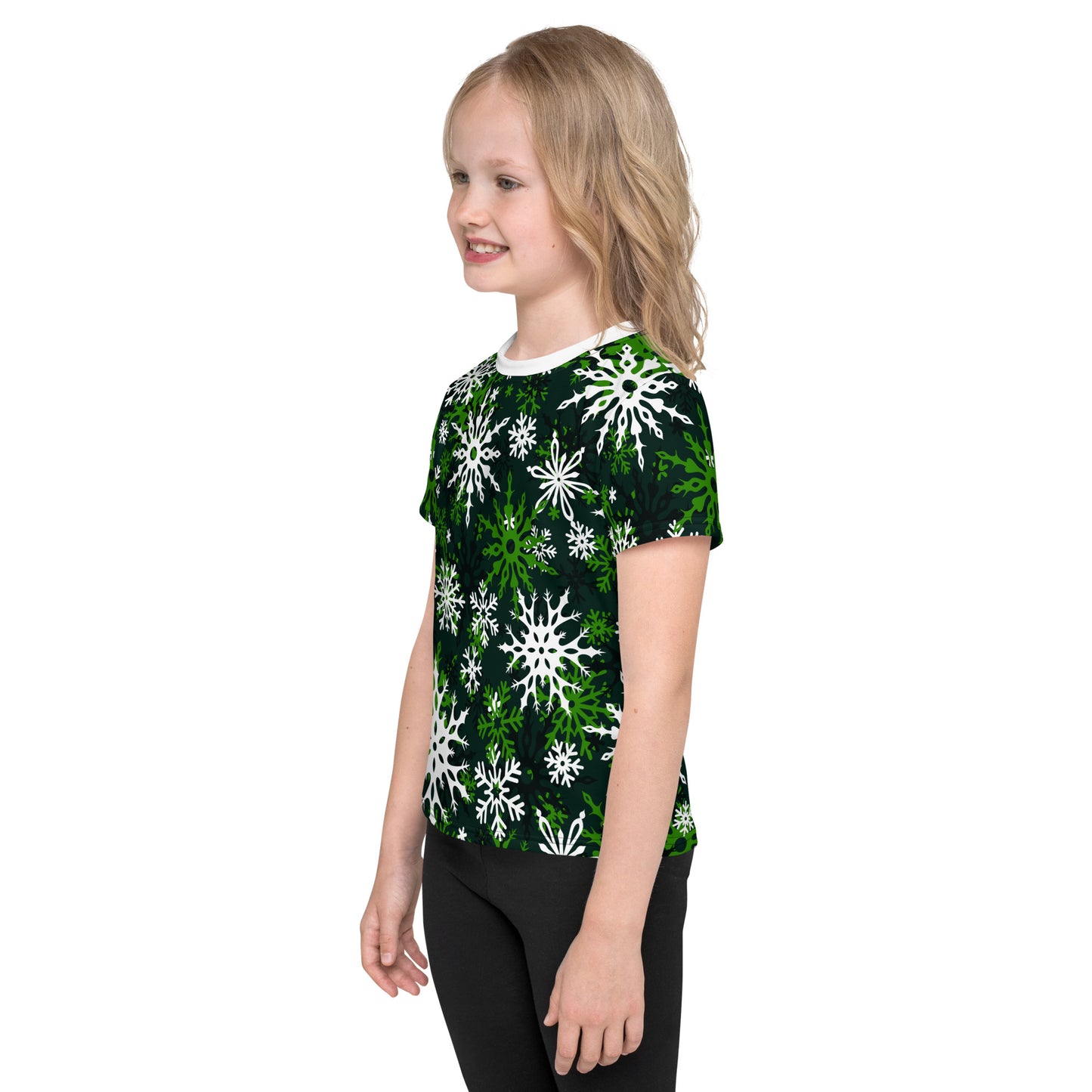 Toddlers Christmas TShirt Snowflake Festive Oversized All-Over Print Unisex Kids T-Shirt