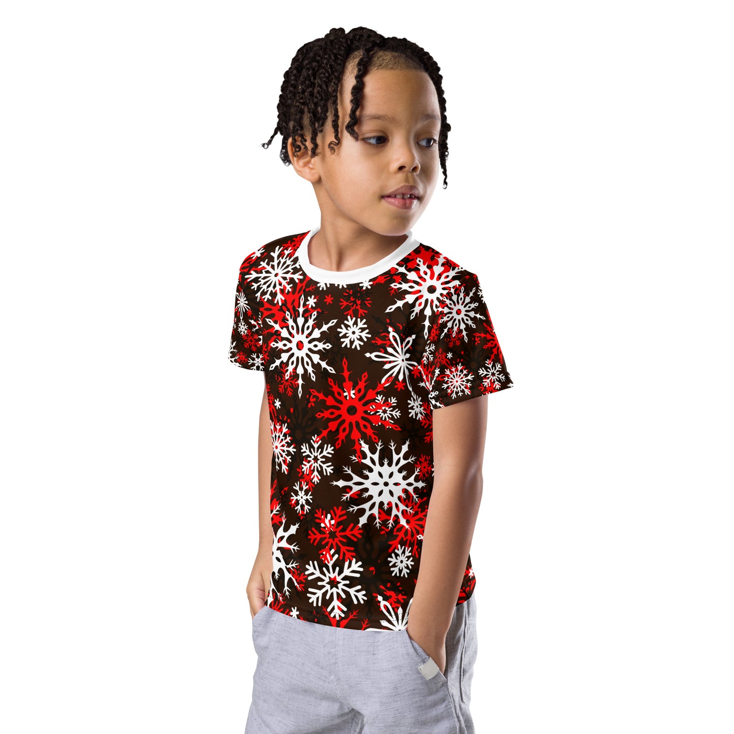 Toddlers Christmas TShirt Snowflake Festive Oversized All-Over Print Unisex Kids T-Shirt
