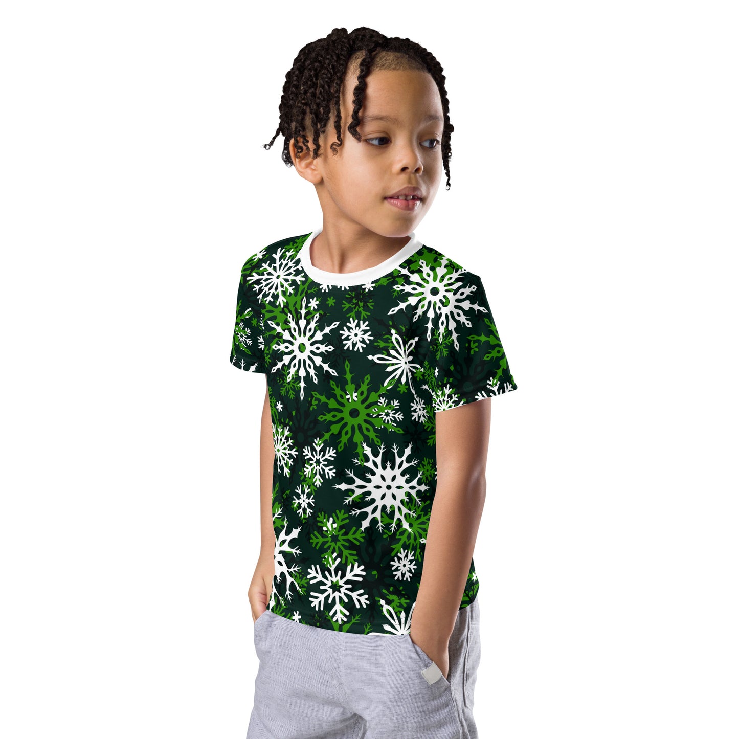 Toddlers Christmas TShirt Snowflake Festive Oversized All-Over Print Unisex Kids T-Shirt