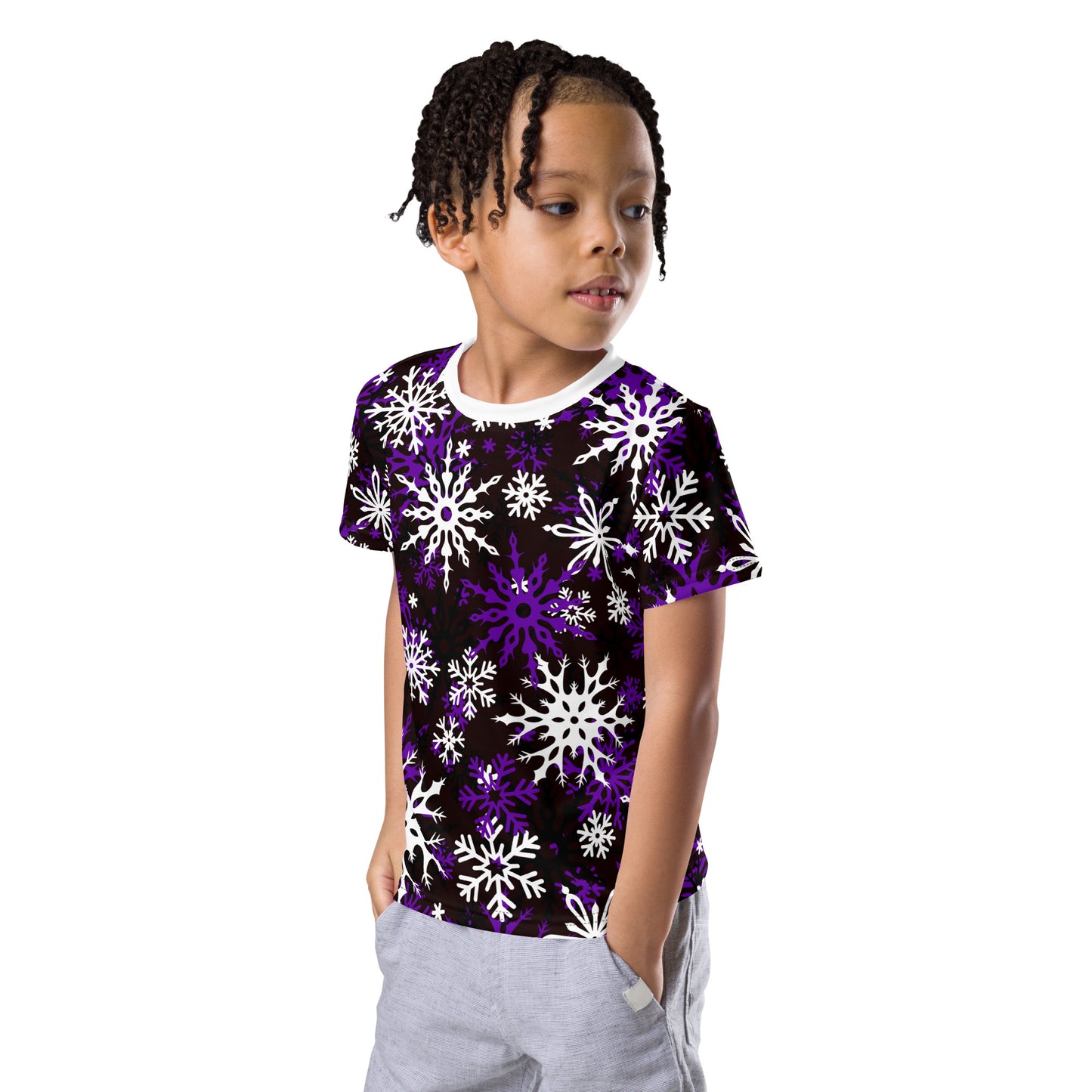 Toddlers Christmas TShirt Snowflake Festive Oversized All-Over Print Unisex Kids T-Shirt