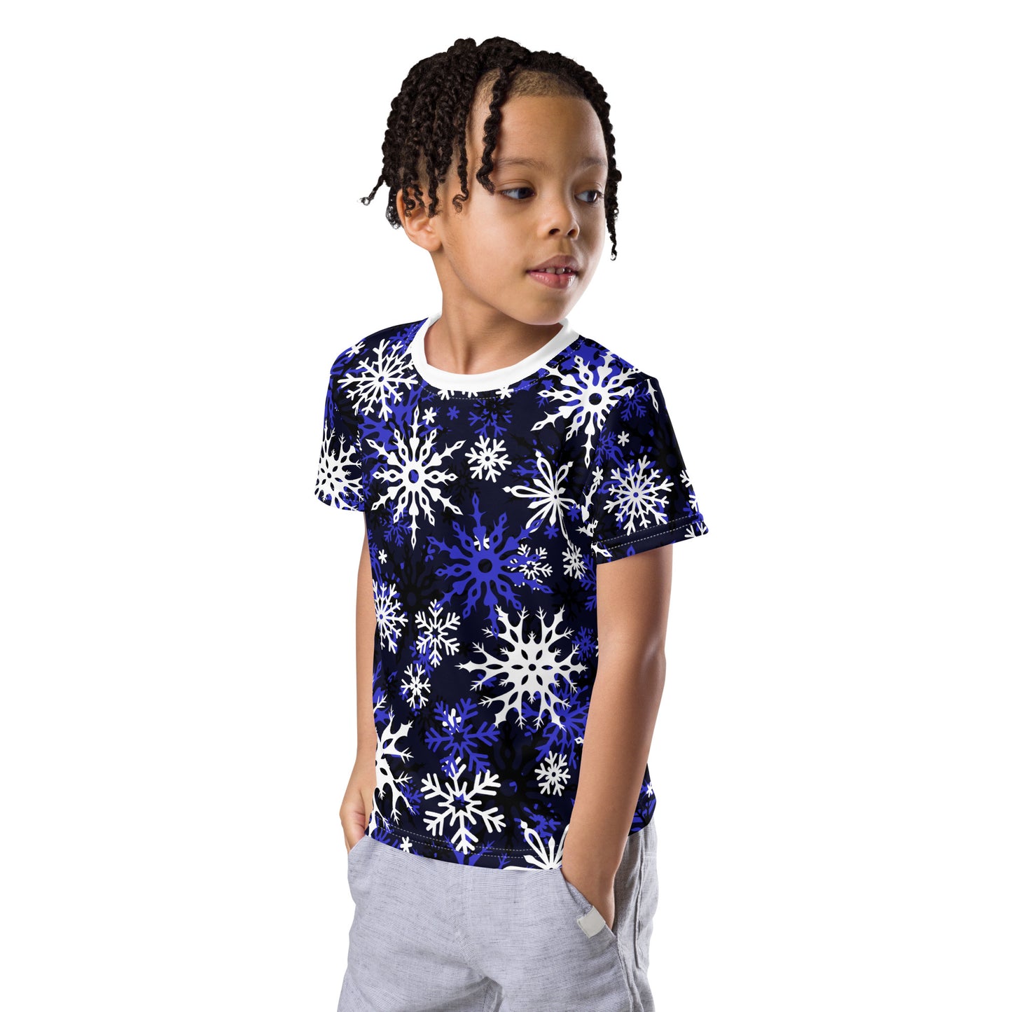 Toddlers Christmas TShirt Snowflake Festive Oversized All-Over Print Unisex Kids T-Shirt