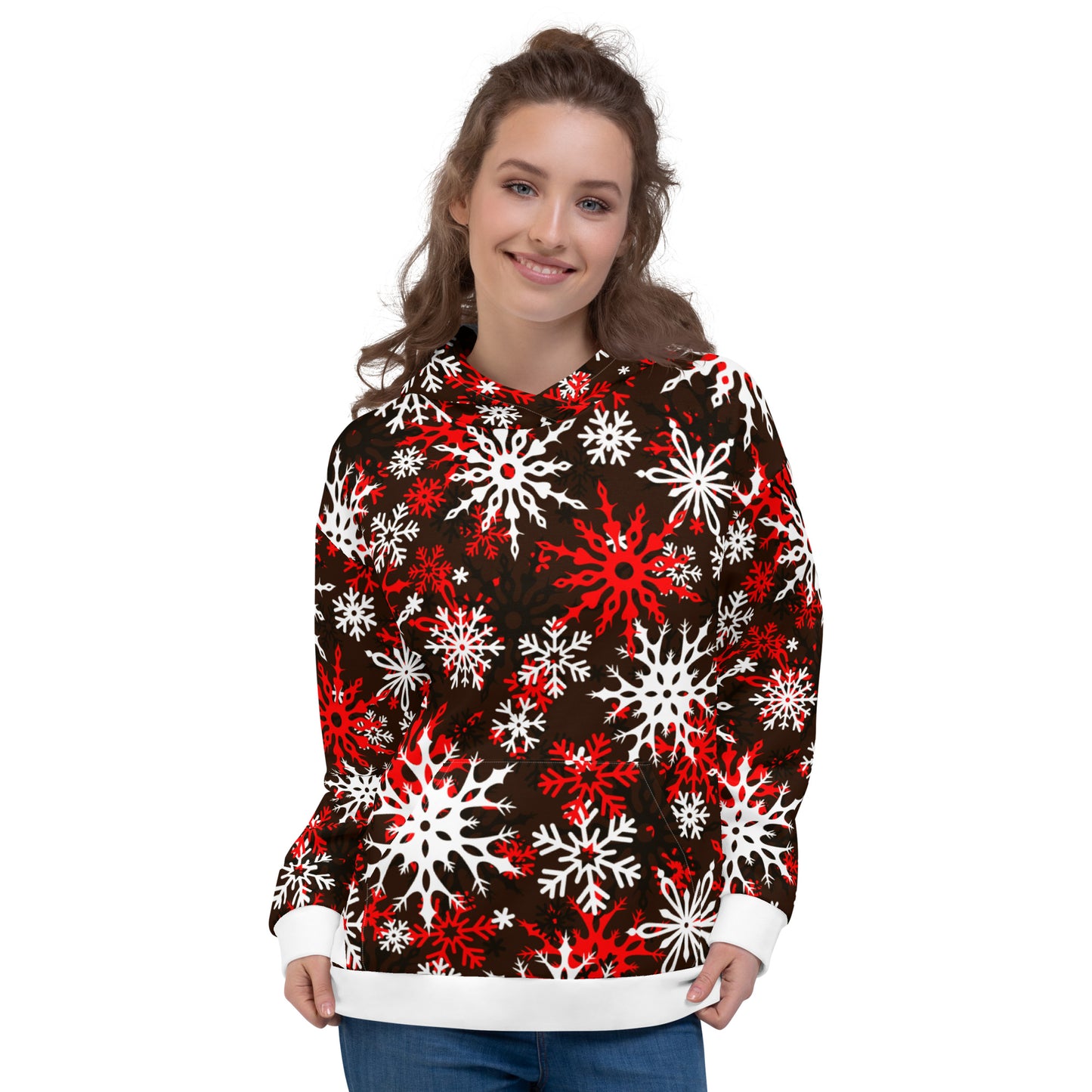 Christmas Themed Gift Hoodie Snowflake All-Over Print Unisex Hoodie