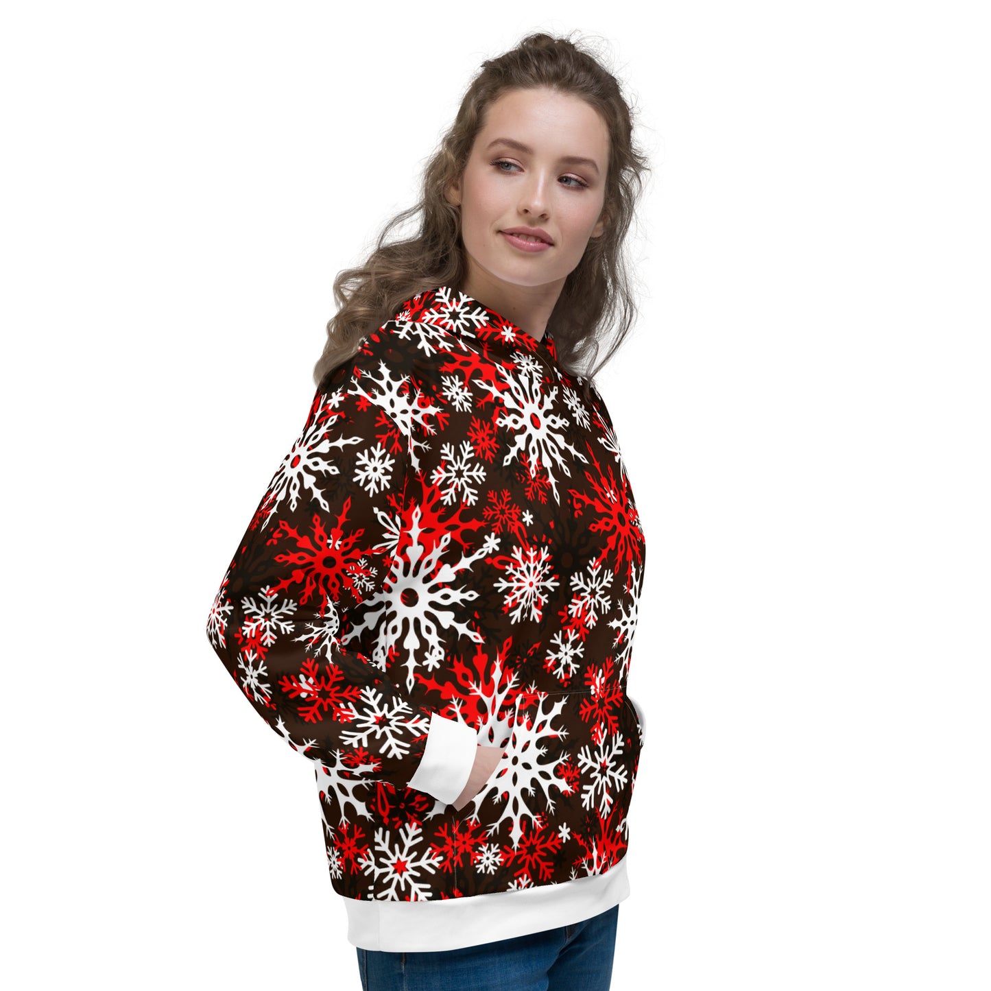 Christmas Themed Gift Hoodie Snowflake All-Over Print Unisex Hoodie