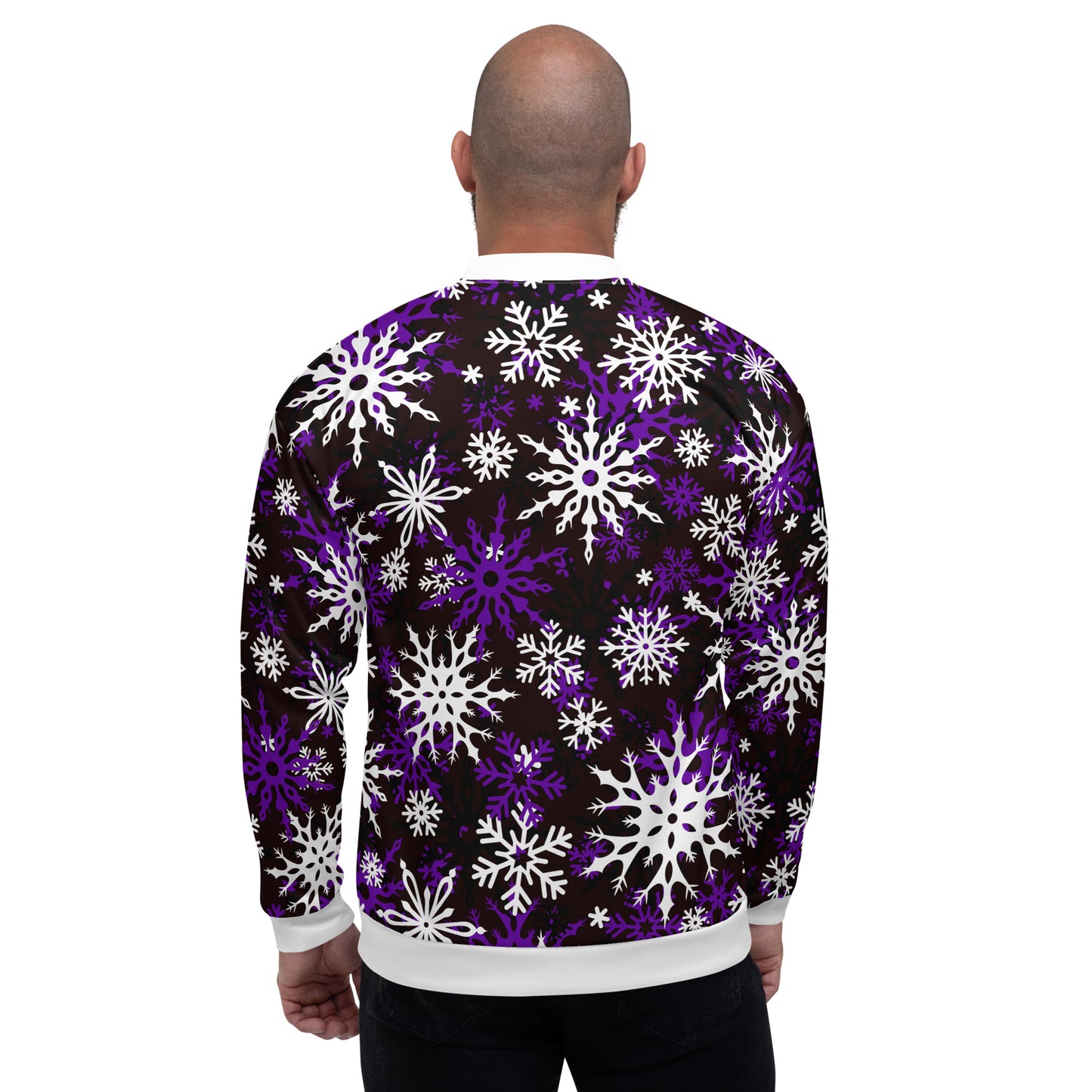 Christmas Party Jacket Oversized Snowflake Festive All-Over Print Unisex Bomber Jacket