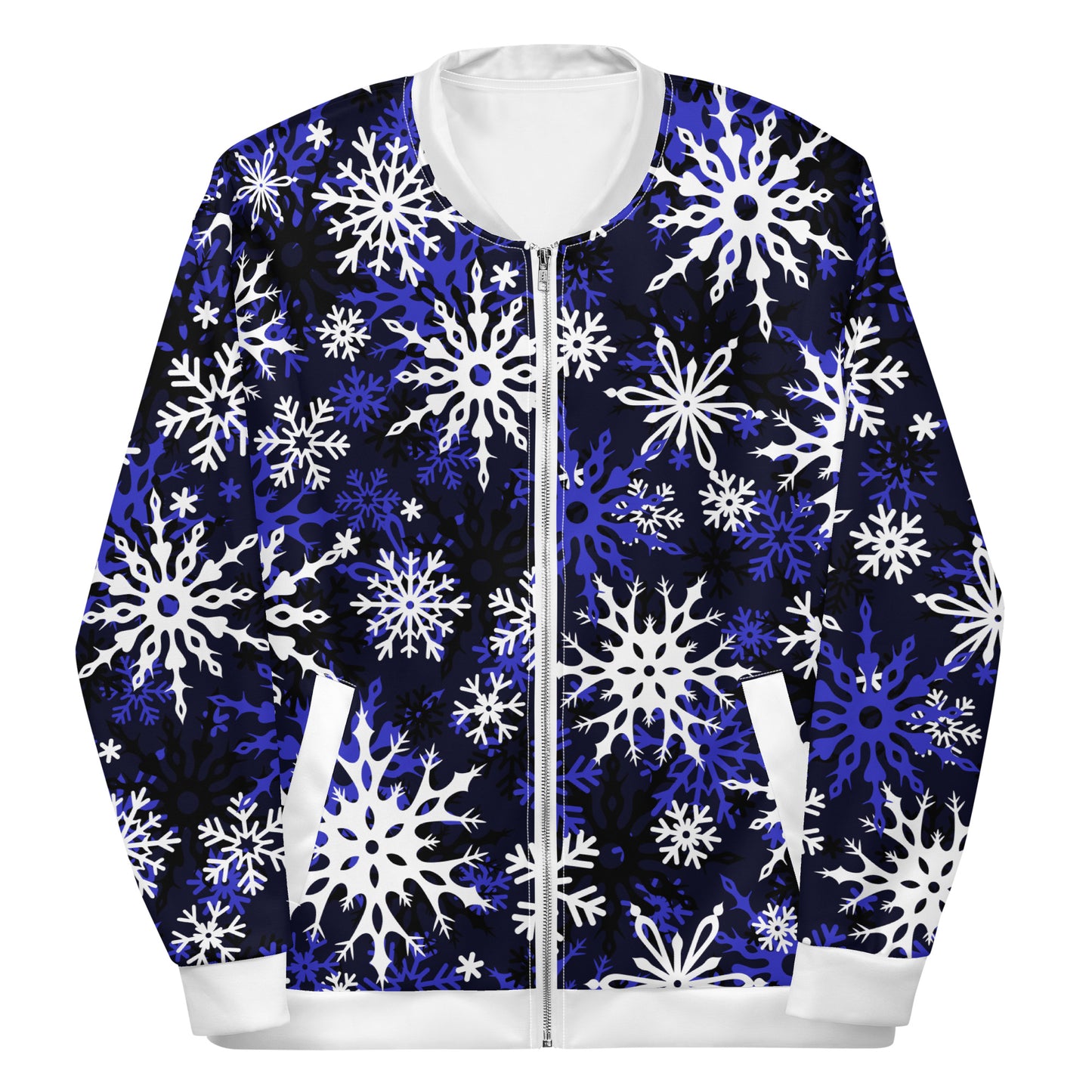 Christmas Party Jacket Oversized Snowflake Festive All-Over Print Unisex Bomber Jacket