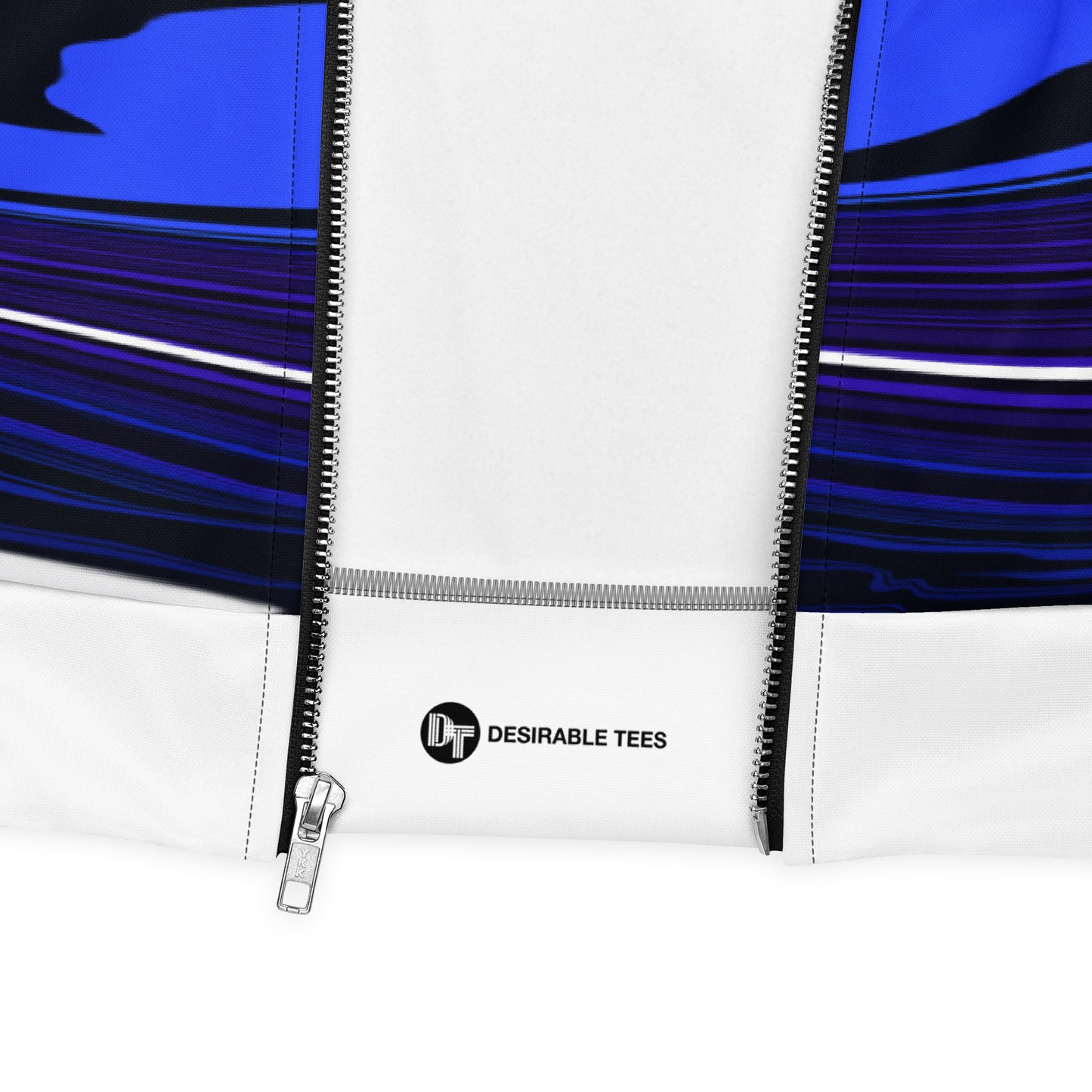 Blue Bomber Jacket Monochromatic Abstract Striped All-Over Print Unisex Jacket