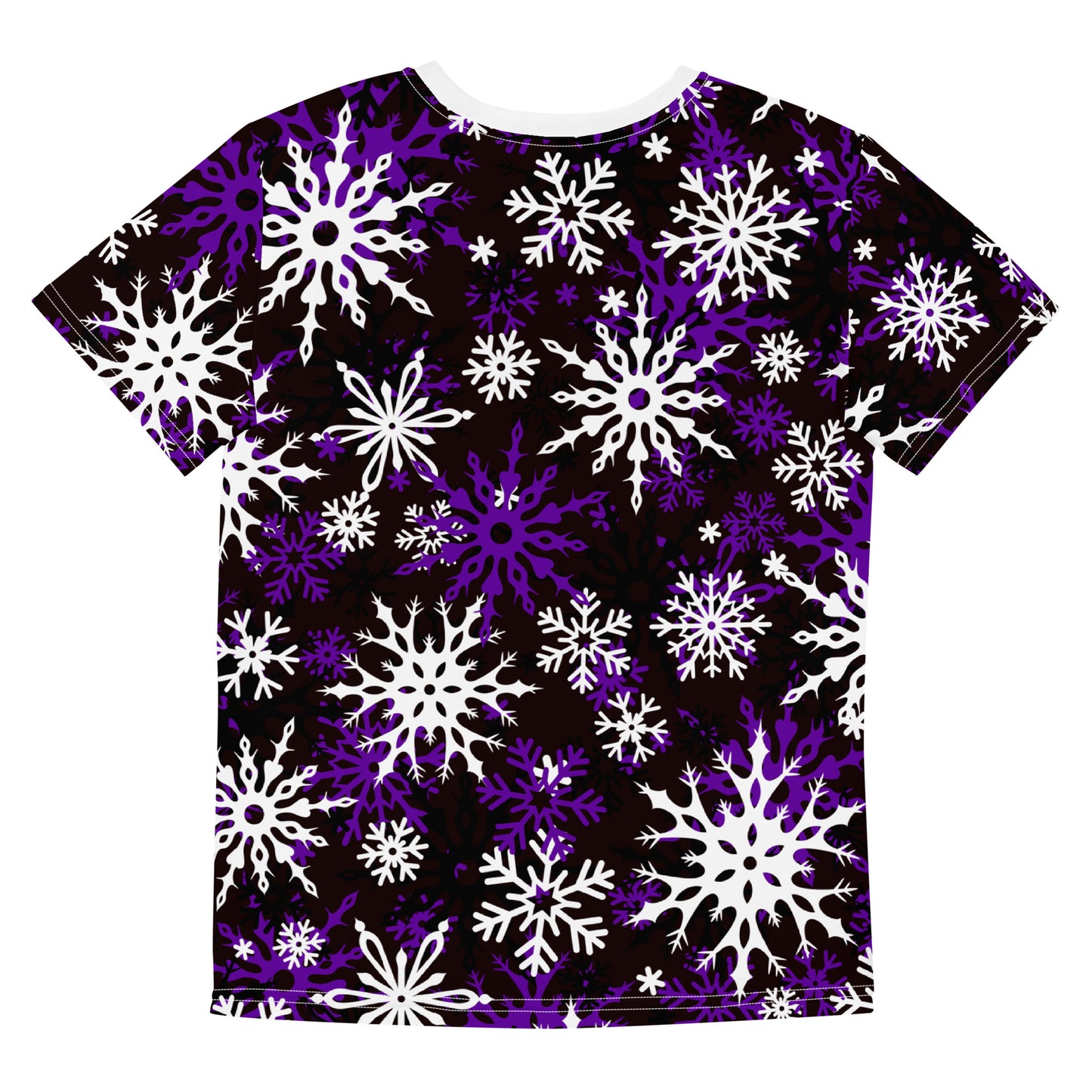 Youth's Christmas TShirt Purple Snowflake Festive Oversized All-Over Print Unisex Kids T-Shirt
