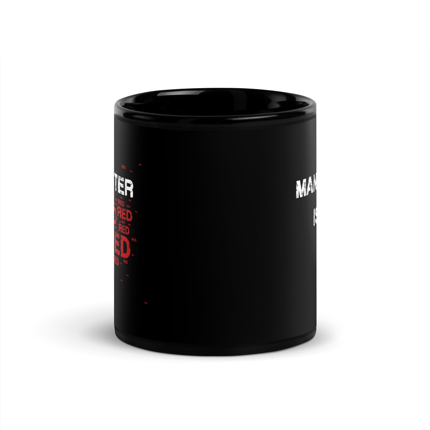 Manchester Is Red Mug United Football Cup Funny Utd Slogan Glossy Black Mug