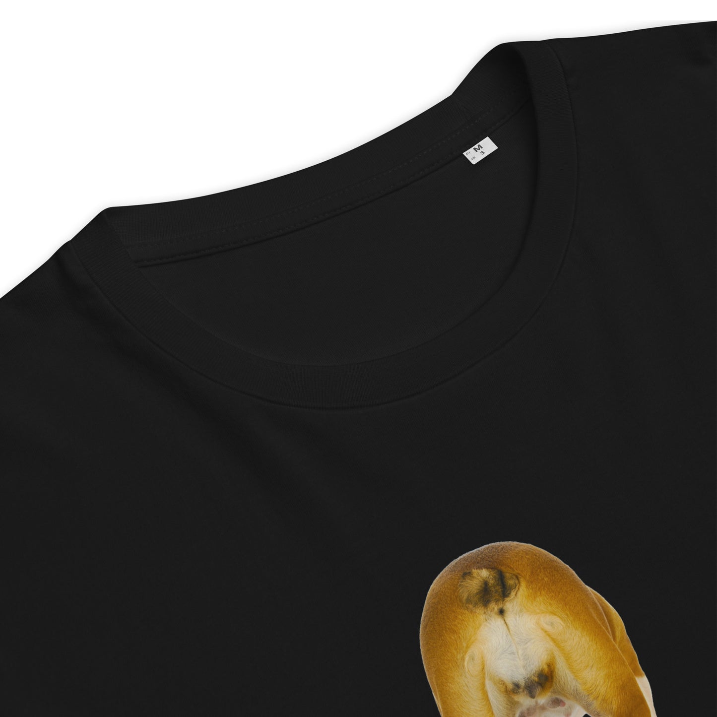 British Bulldog TShirt Funny Dog Baring Backside Unisex Organic Cotton T-Shirt